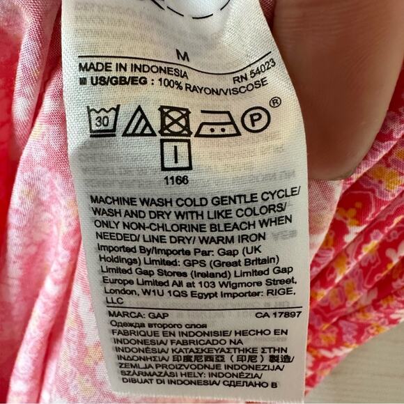 Gap Pink Summer Dress Floral Paisley Printed Midi Dress Size Medium - Picture 2 of 5